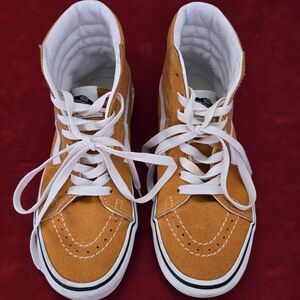Vans Orange High-Top Sneakers with White Laces